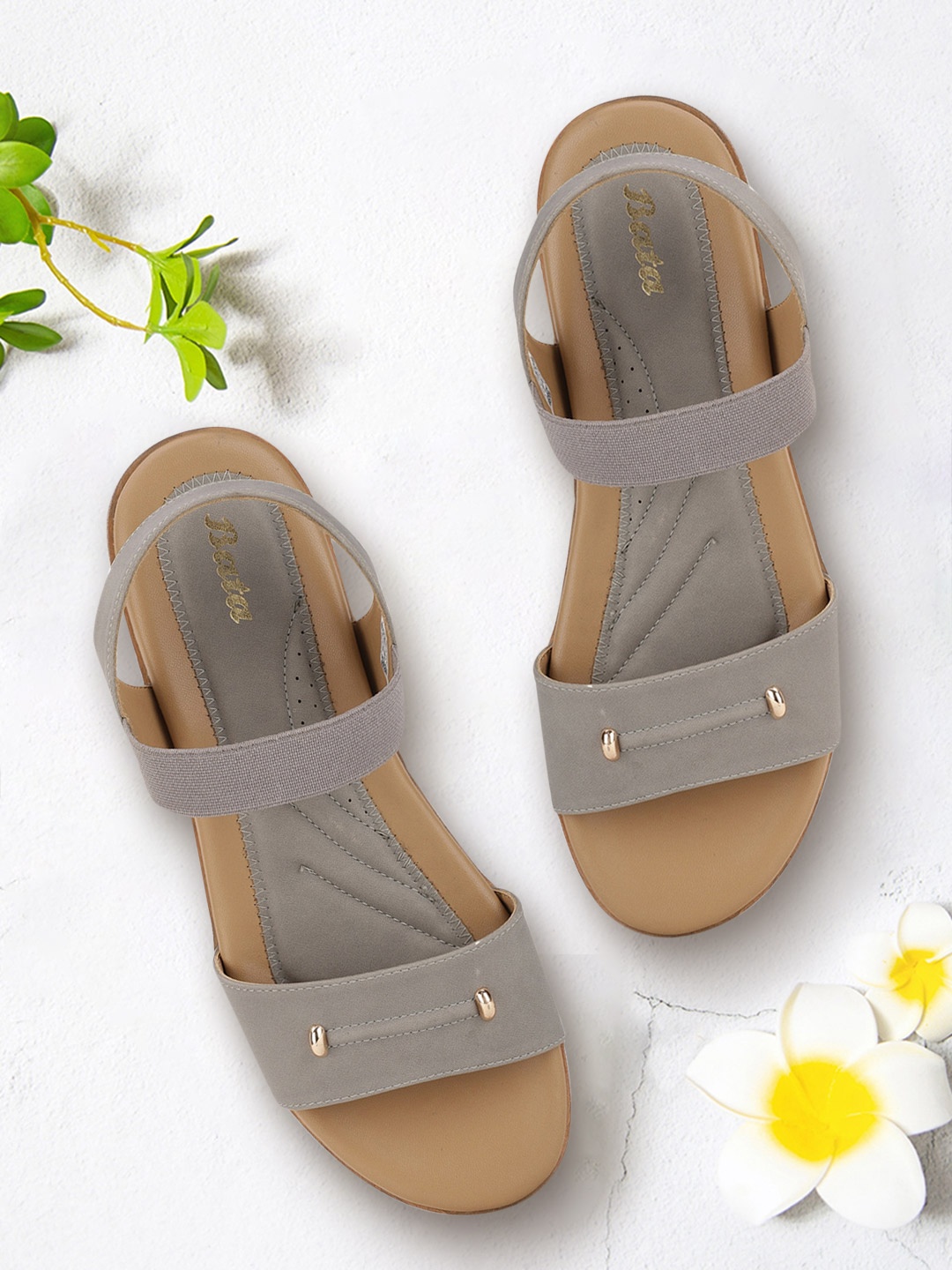 

Bata Grey Flatform Sandals