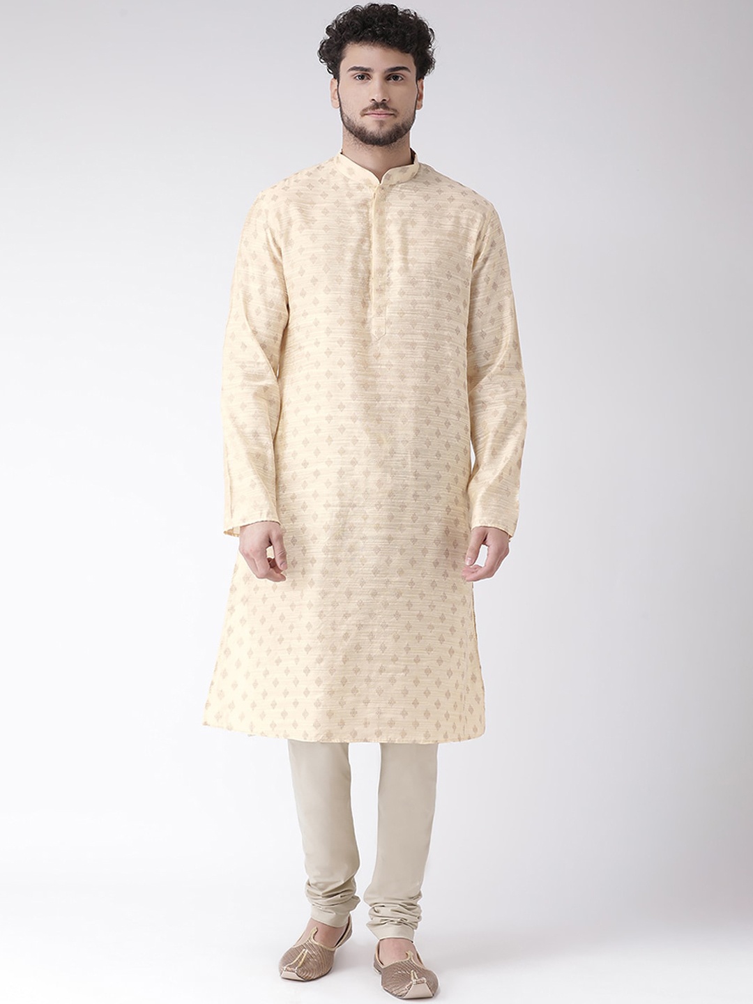 

TABARD Men Beige Silk Blend Printed Kurta