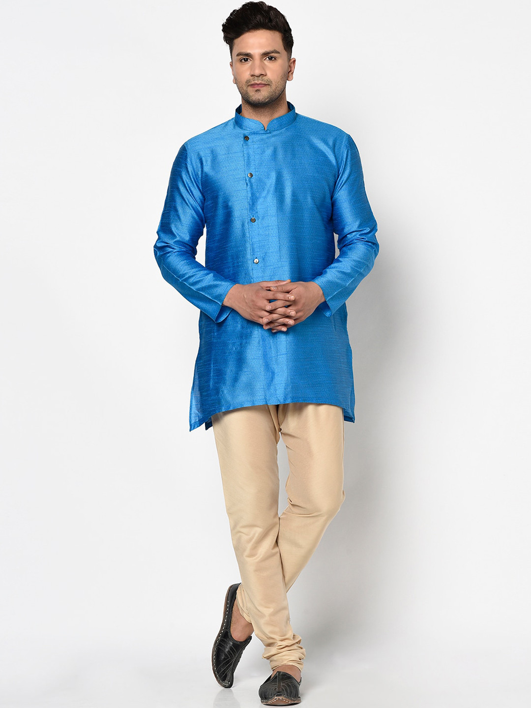 

TABARD Men Printed Jacquard Kurta, Blue