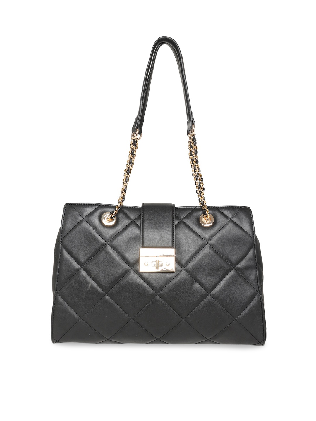 

ALDO Black PU Structured Quilted Shoulder Bag