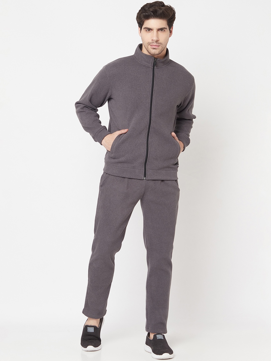 

Octave Men Grey Solid Cotton Tracksuits
