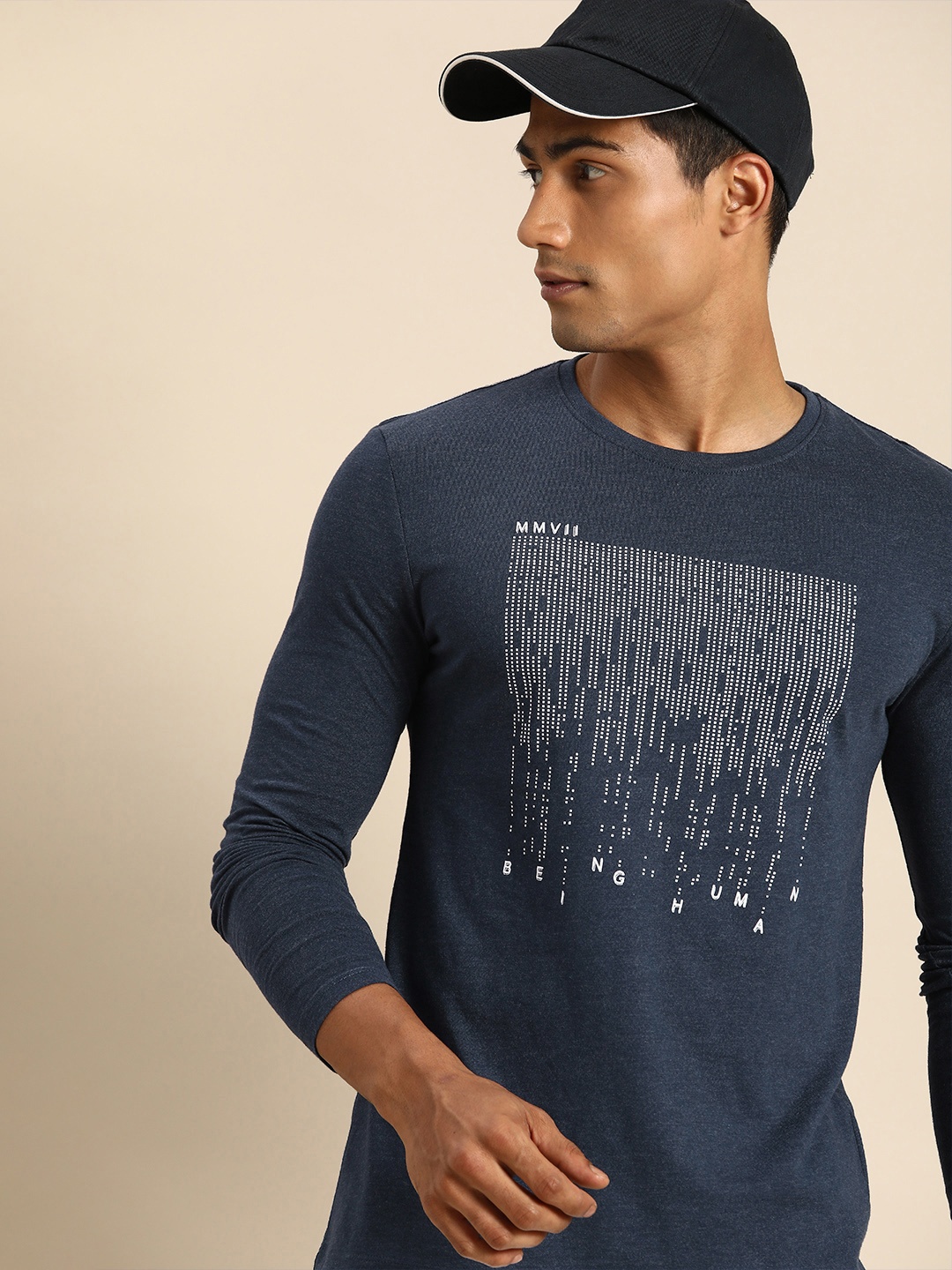 

Being Human Men Navy Blue Printed T-shirt