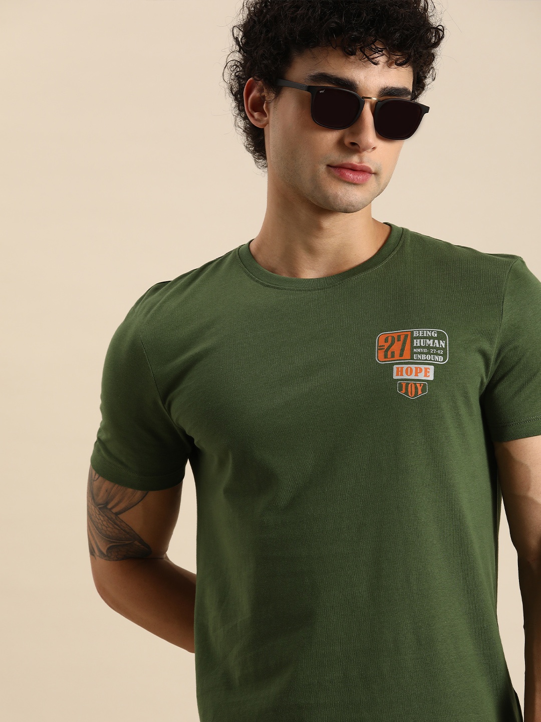 

Being Human Men Olive Green T-shirt
