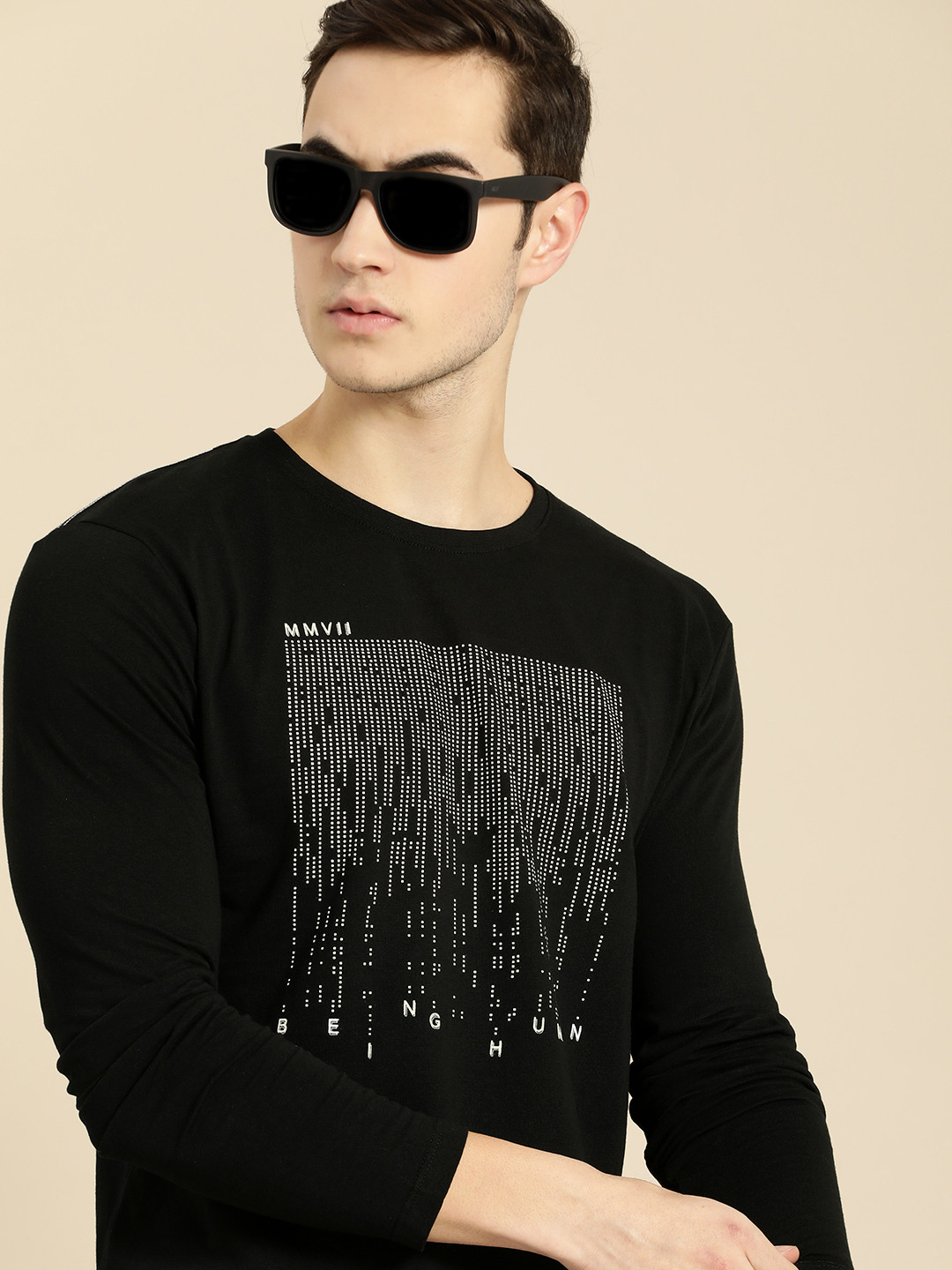 

Being Human Men Black & Grey Printed T-shirt