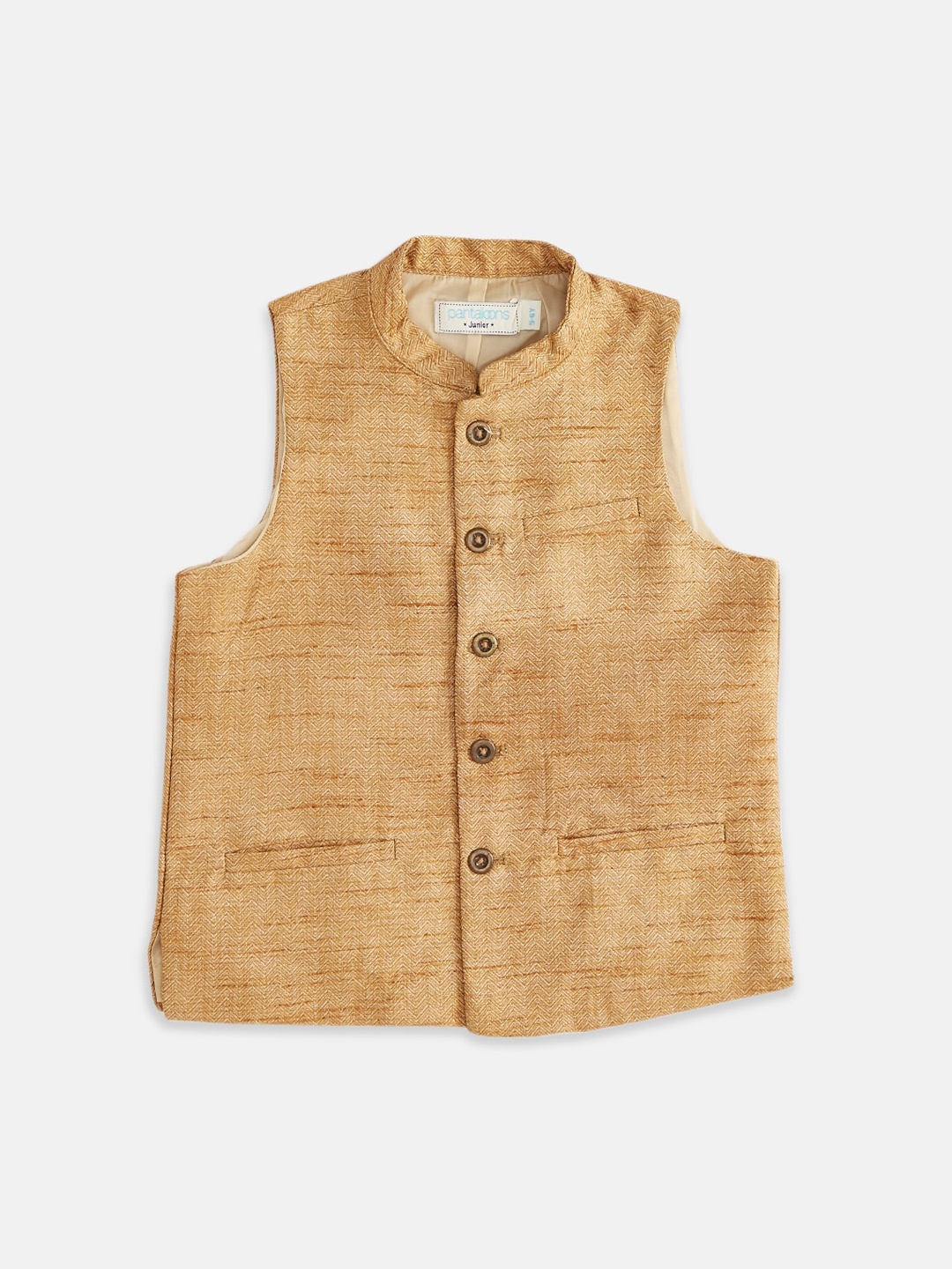 

indus route by Pantaloons Gold Patterned Waistcoat