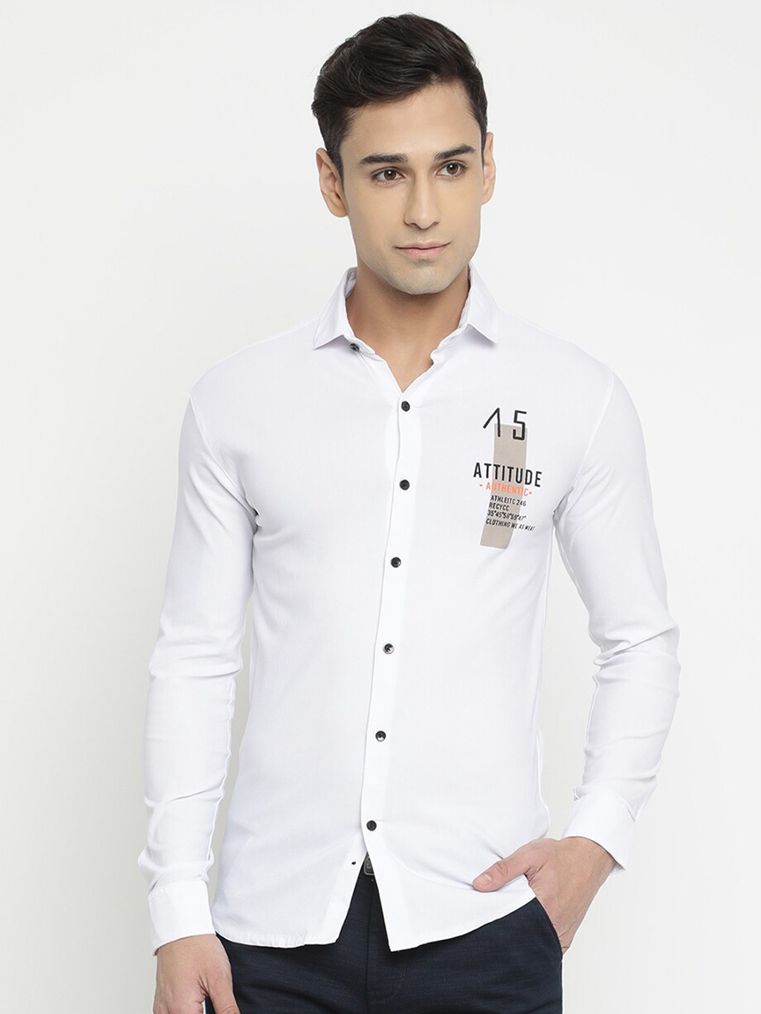 

V2 Value & Variety Men White Opaque Printed Casual Shirt