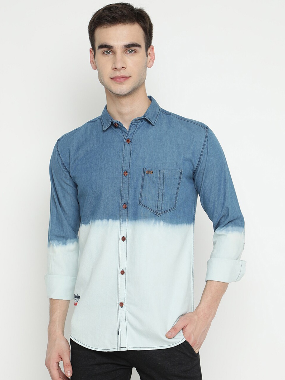 

V2 Value & Variety Men Blue Opaque Colourblocked Casual Shirt