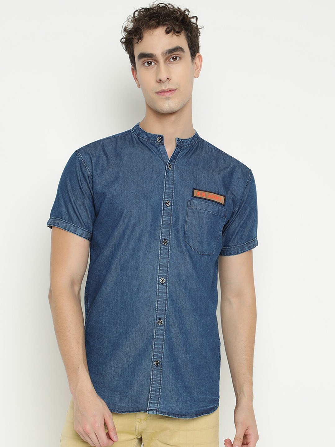

V2 Value & Variety Men Blue Opaque Cotton Casual Shirt