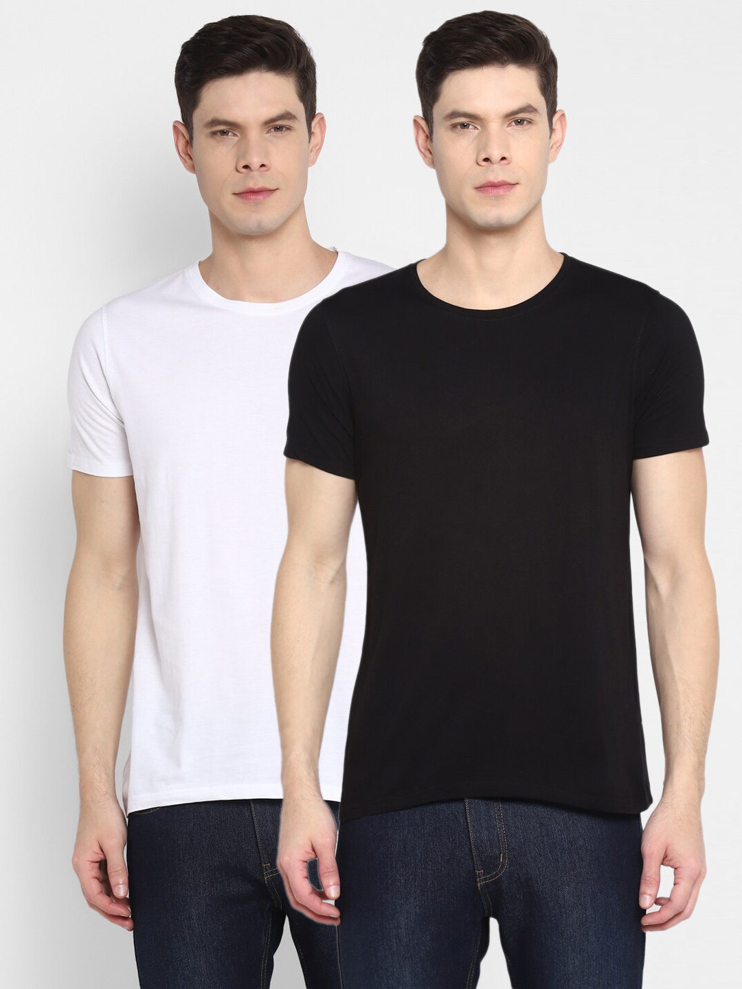 

appulse Men Pack Of 2 Cotton T-shirts, Black