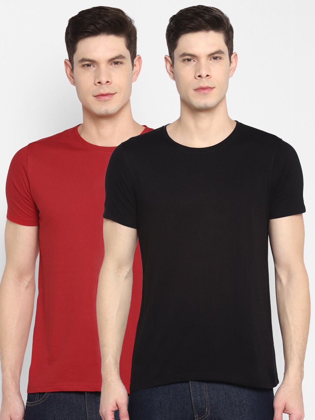 

appulse Men Red & Black Pack of 2 T-shirts