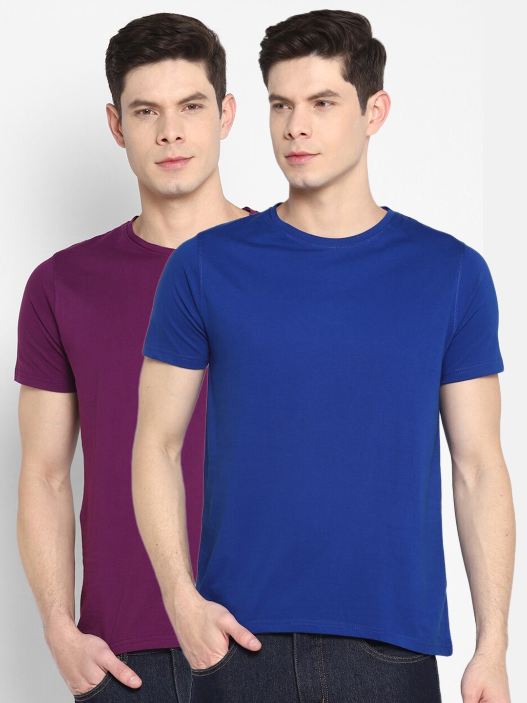 

appulse Men Blue & Purple Pack of 2 T-shirts
