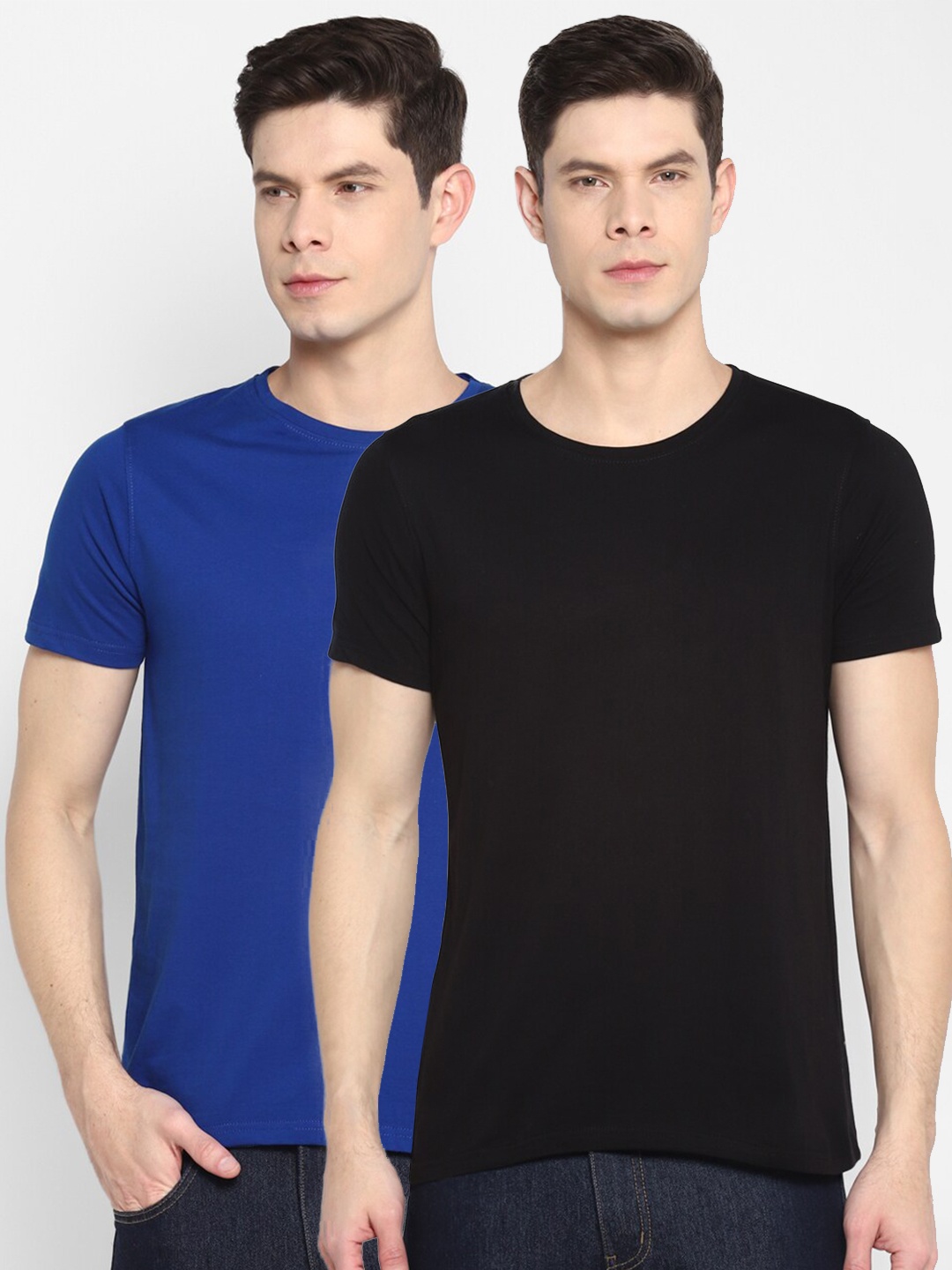 

appulse Men Pack Of 2 Cotton T-shirts, Blue