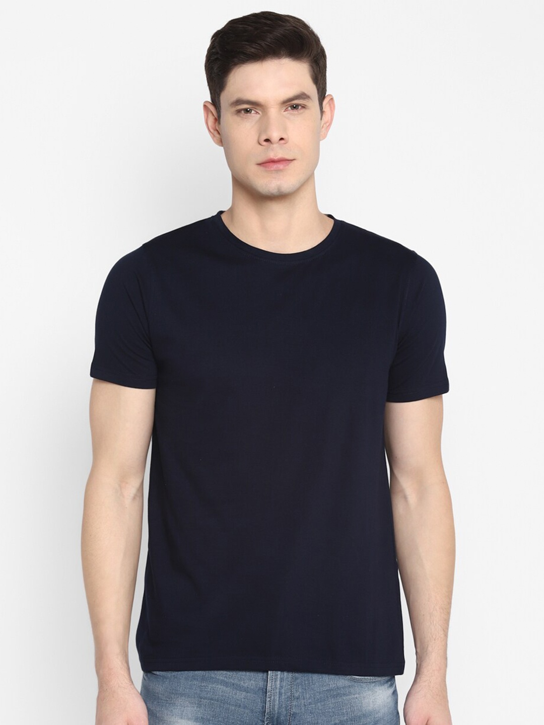 

appulse Men Navy Blue Solid T-shirt