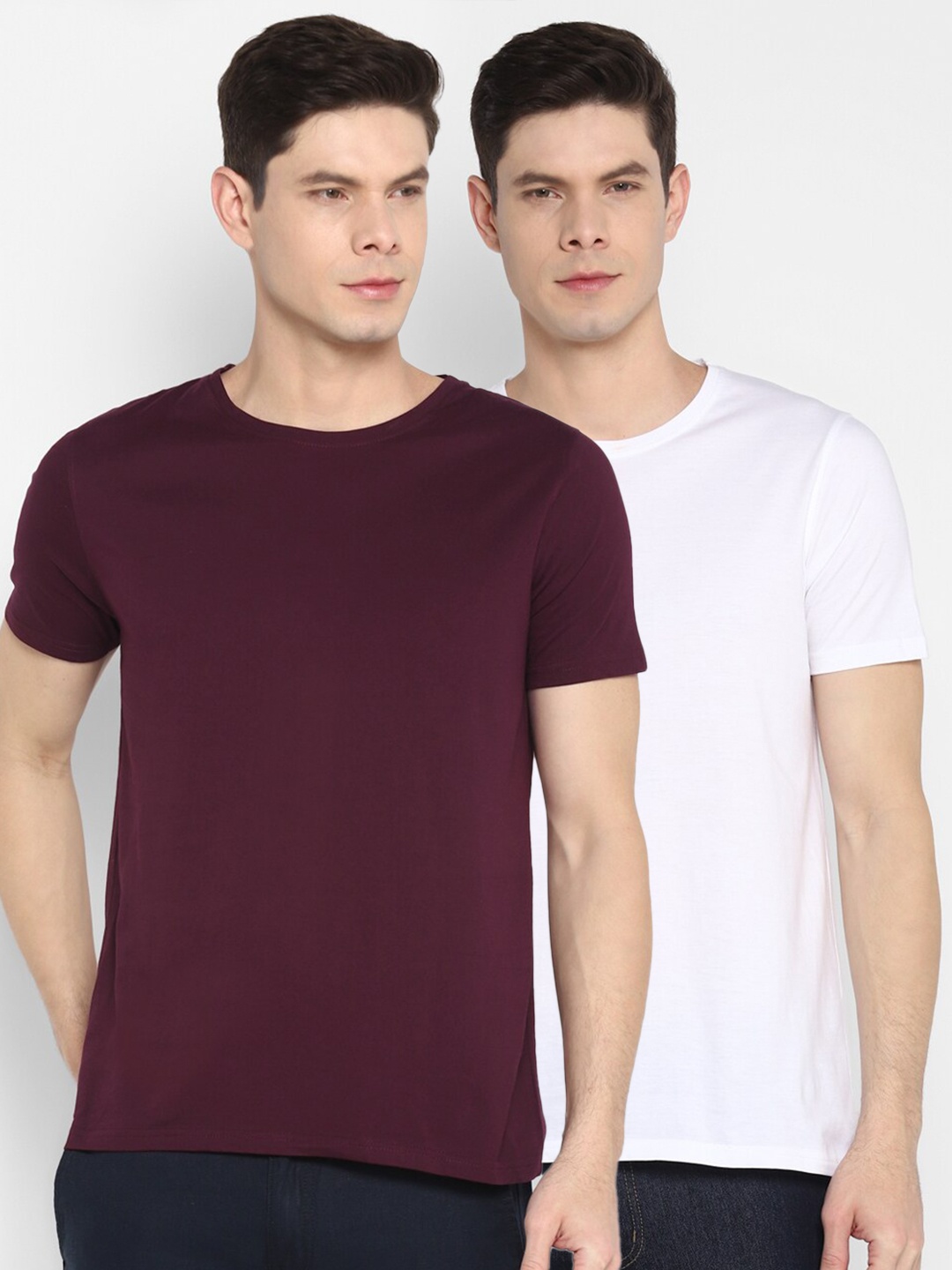 

appulse Men Pack Of 2 Cotton T-shirts, White