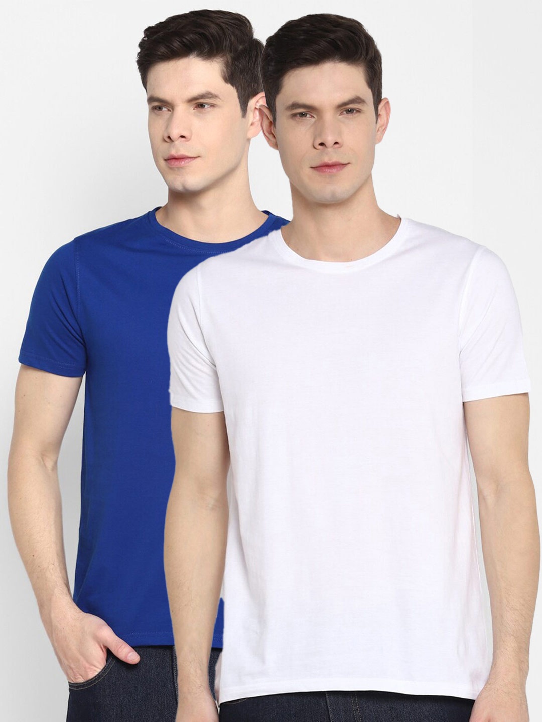 

appulse Men Blue & White Set Of 2 T-shirt, Multi