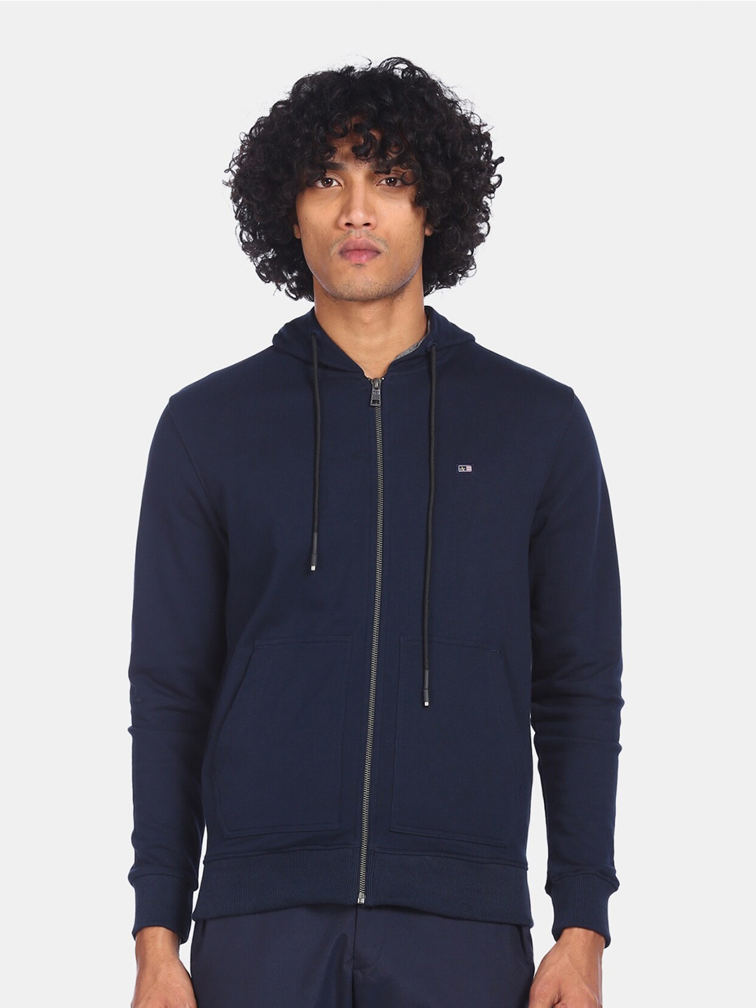 

Arrow Sport Men Blue Hooded Sweatshirt