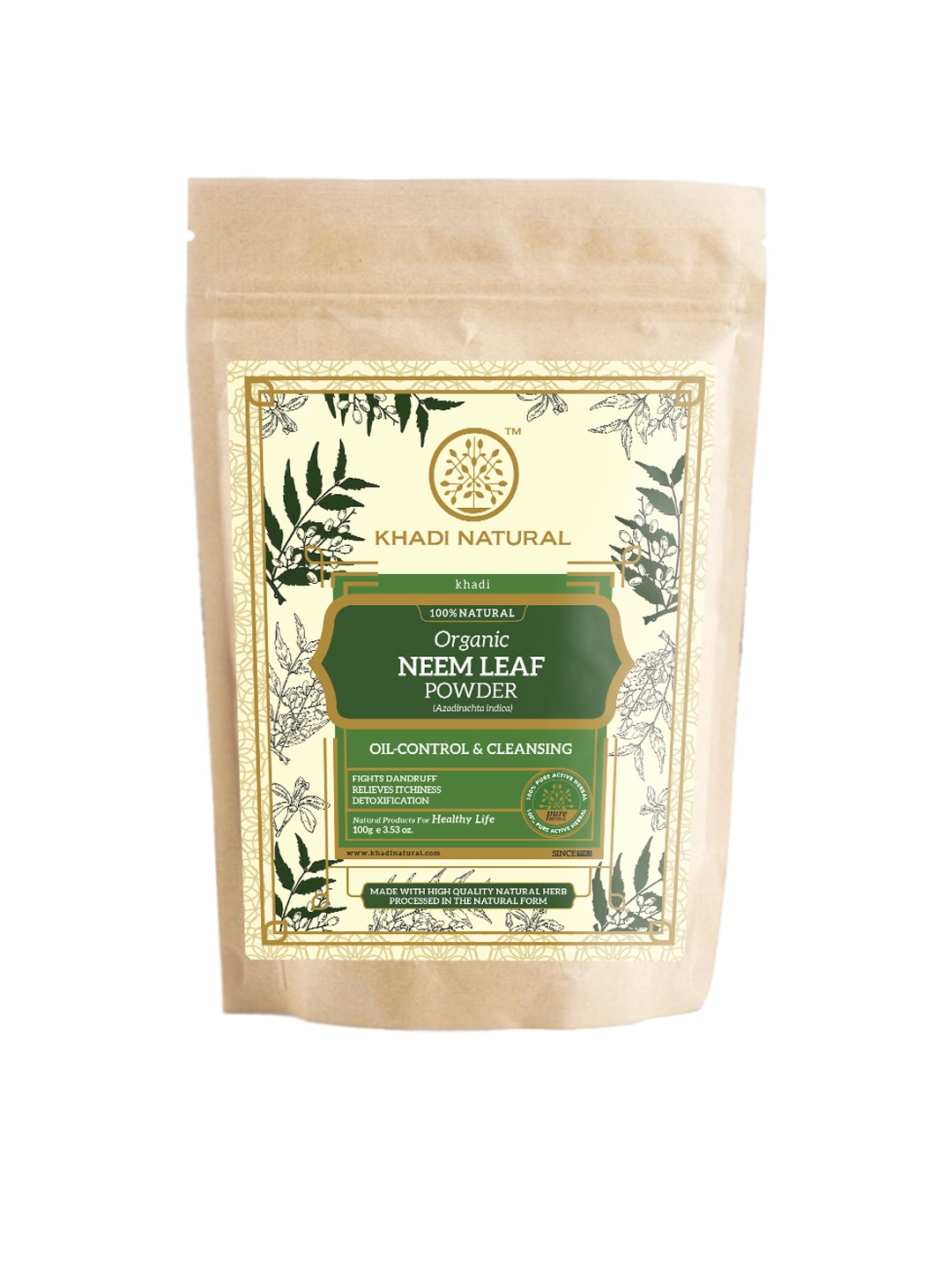 

Khadi Natural Neem Leaf Organic Powder Hair Color 100 g, Green