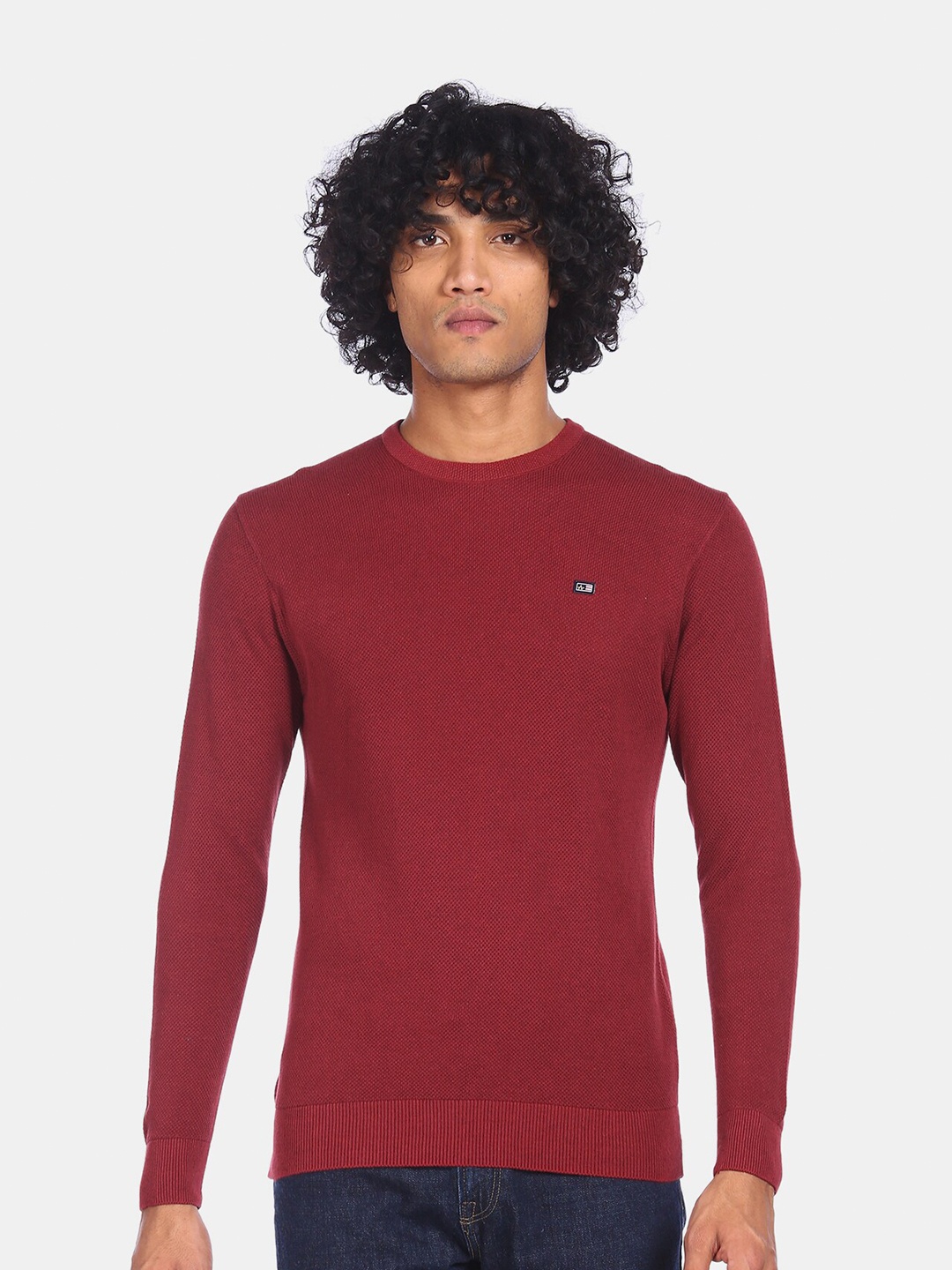 

Arrow Sport Men Red Cotton Pullover