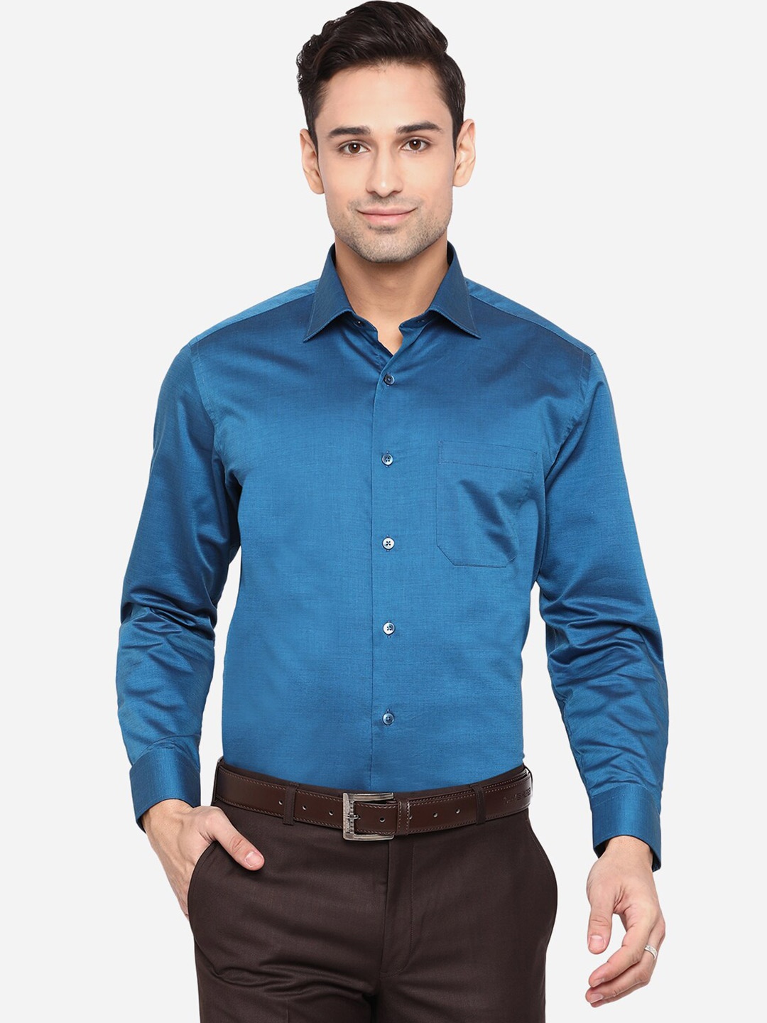 

METAL Men Blue Slim Fit Opaque Formal Shirt