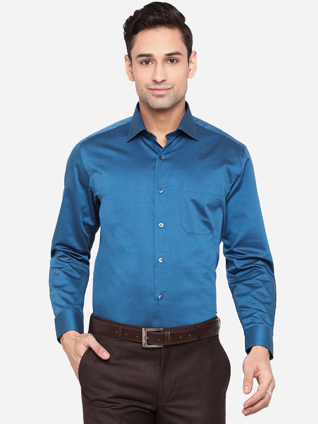 

METAL Men Blue Slim Fit Opaque Formal Shirt