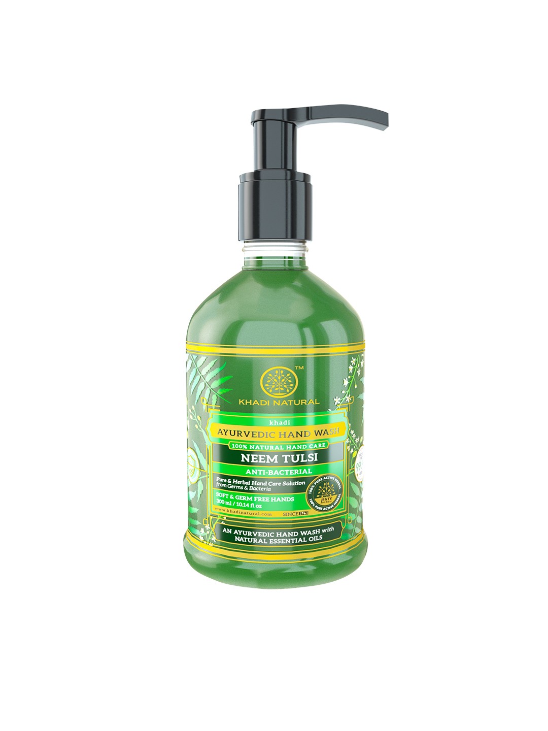 

Khadi Natural Ayurvedic Anti-Bacterial Neem Tulsi Hand Wash 300 ml, Green
