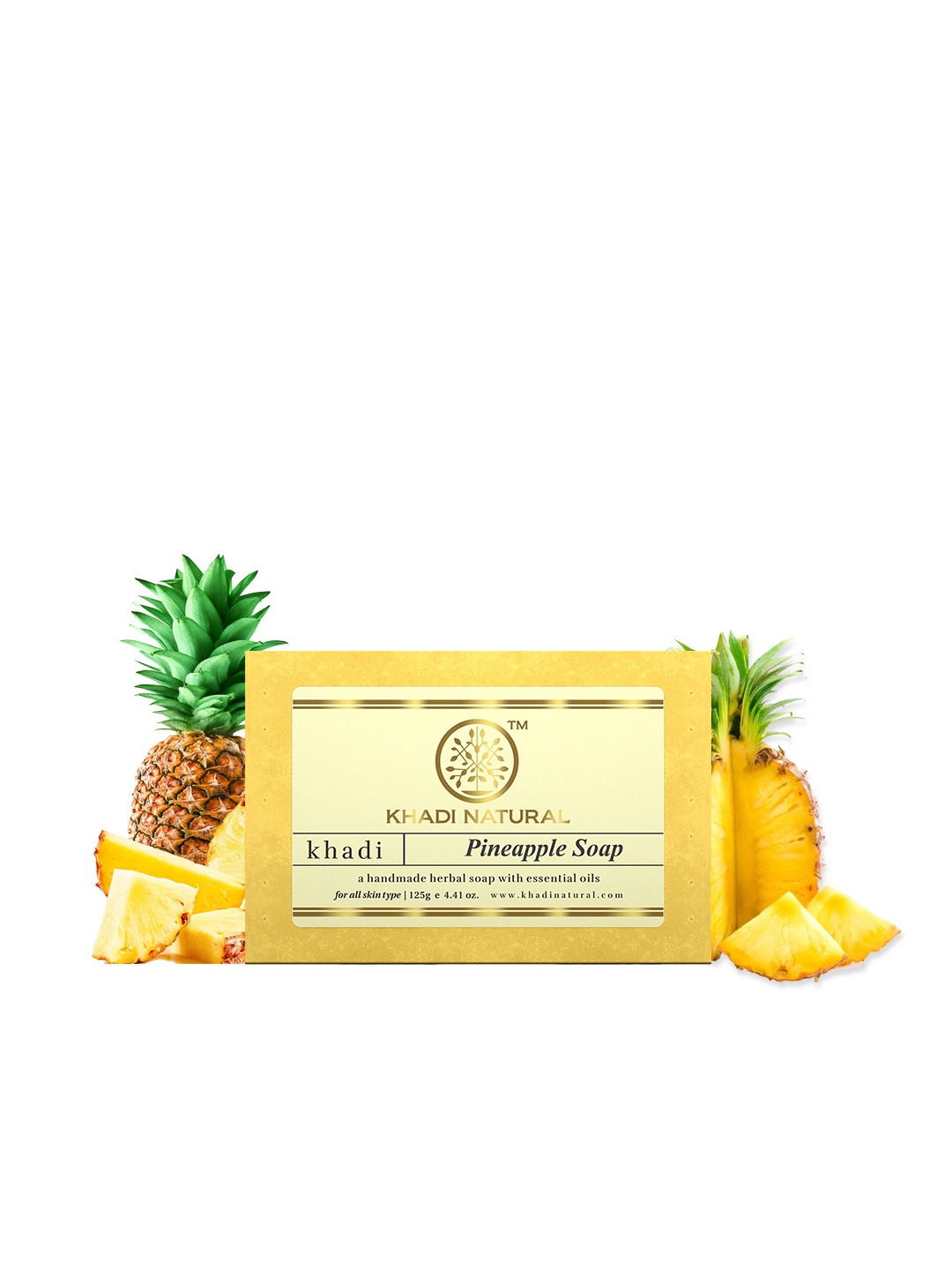 

Khadi Natural Herbal Pineapple Soap- 125 gm, Yellow