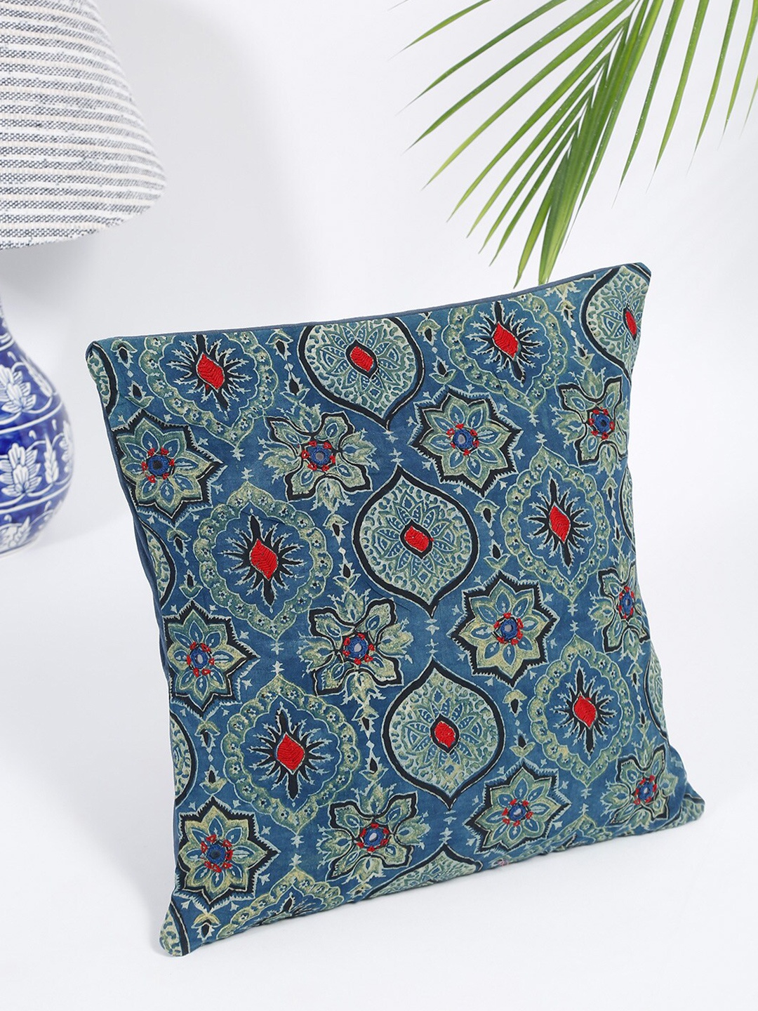 

Fabindia Blue Ethnic Motifs Square Cushion Covers