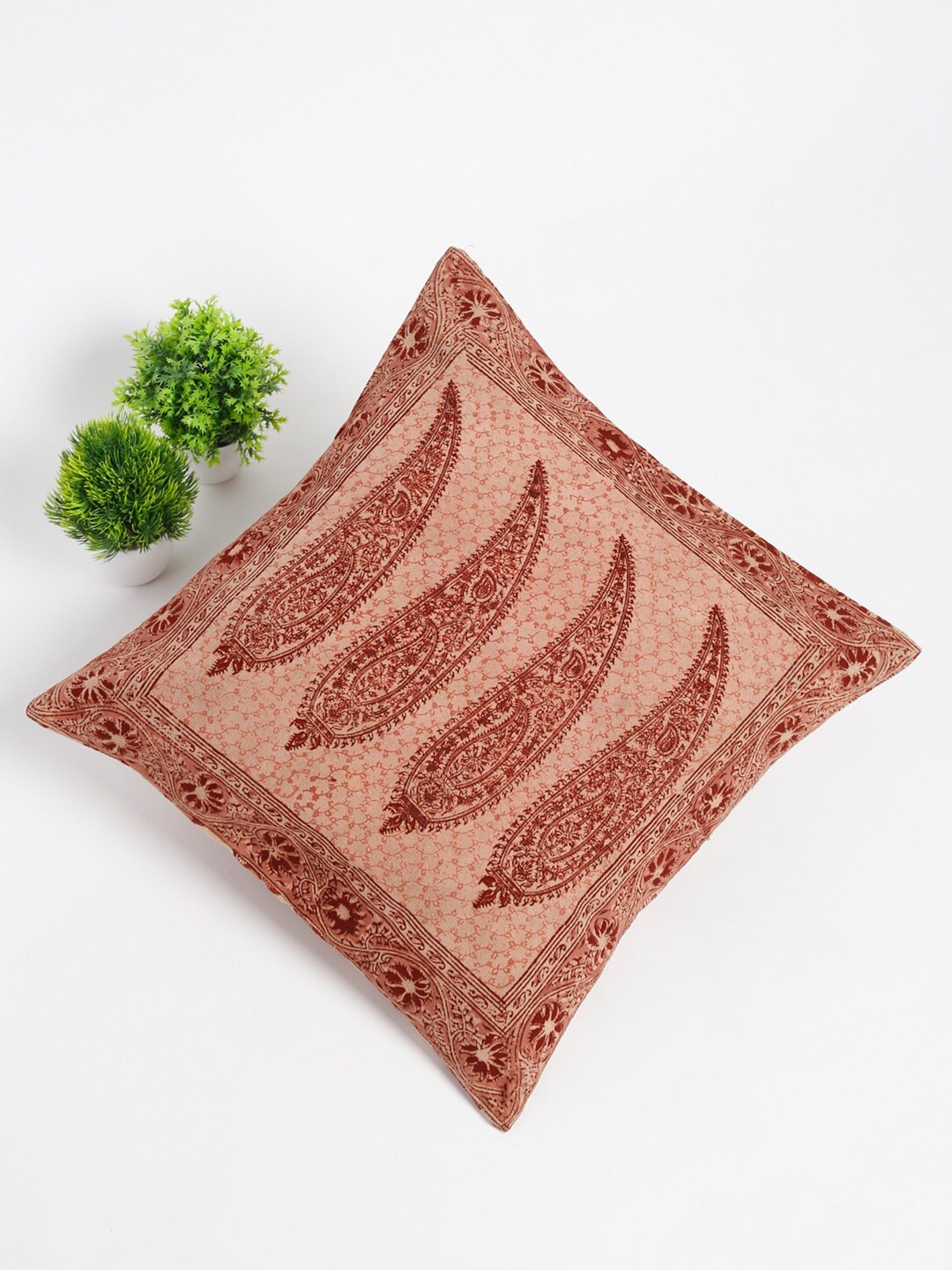 

Fabindia Red & White Floral Square Cushion Covers