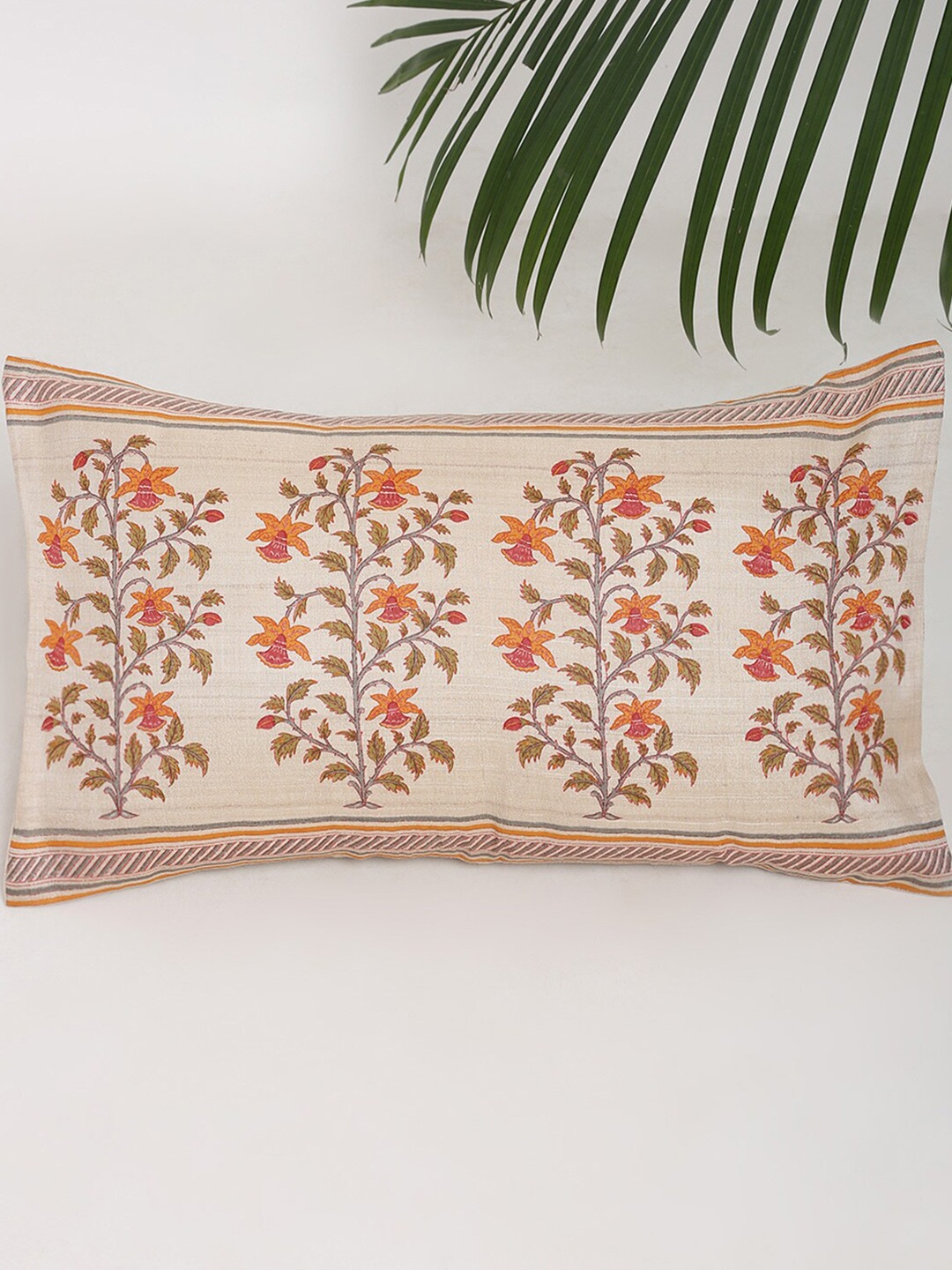 

Fabindia Rust & Beige Ethnic Motifs Rectangle Cushion Covers