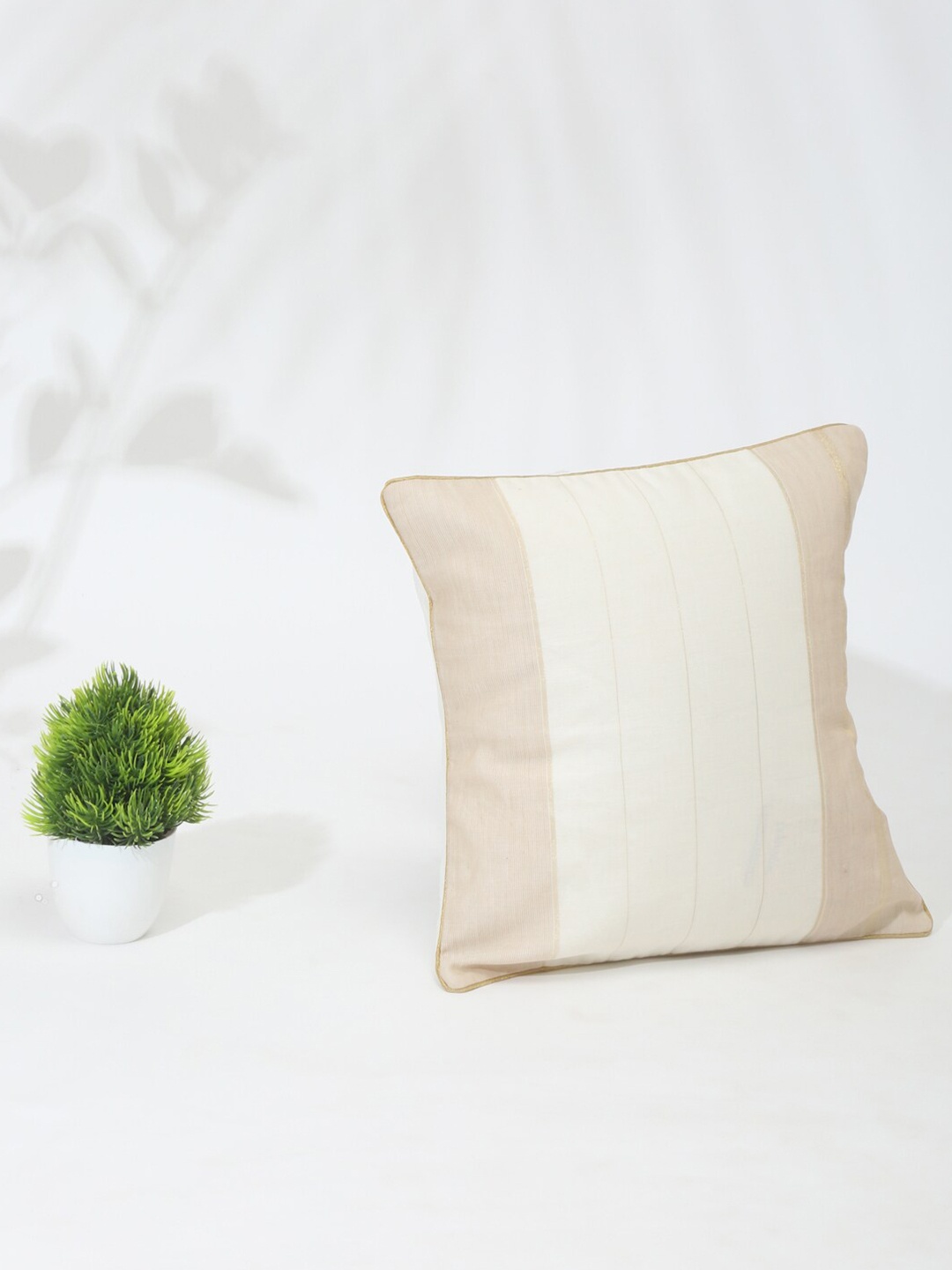 

Fabindia Beige & Off White Colourblocked Cotton Silk Square Cushion Covers