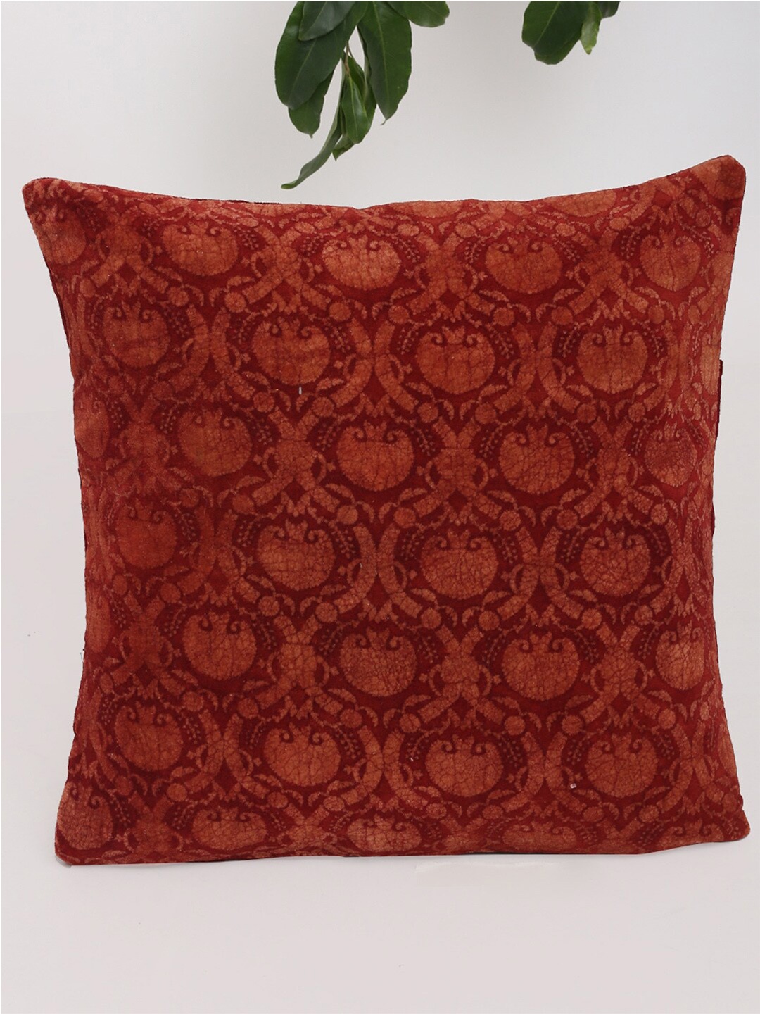 

Fabindia Red & Orange Ethnic Motifs Velvet Square Cushion Covers