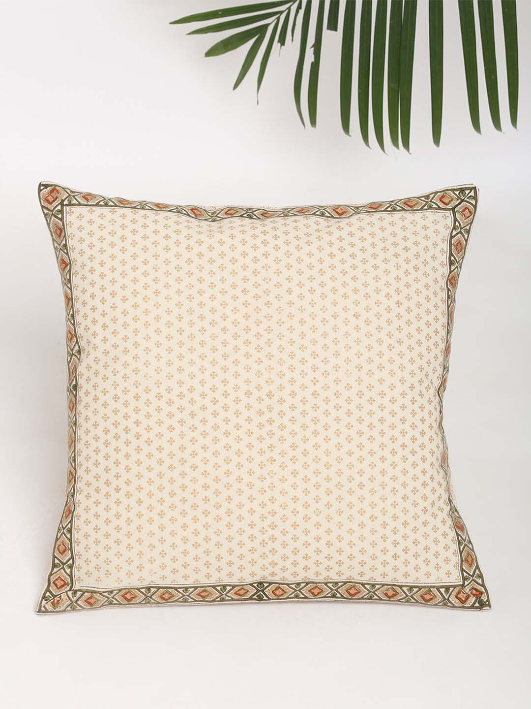

Fabindia Rust & White Ethnic Motifs Square Cushion Covers