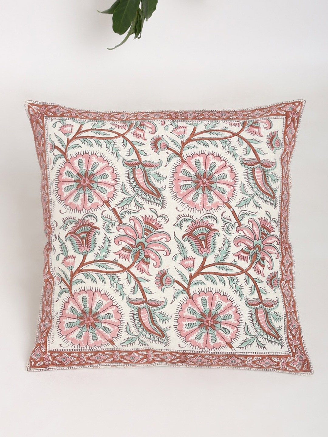 

Fabindia Pink & Blue Ethnic Motifs Square Cushion Covers
