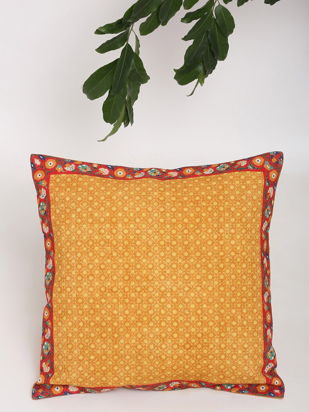 

Fabindia Orange & Red Ethnic Motifs Square Cushion Covers