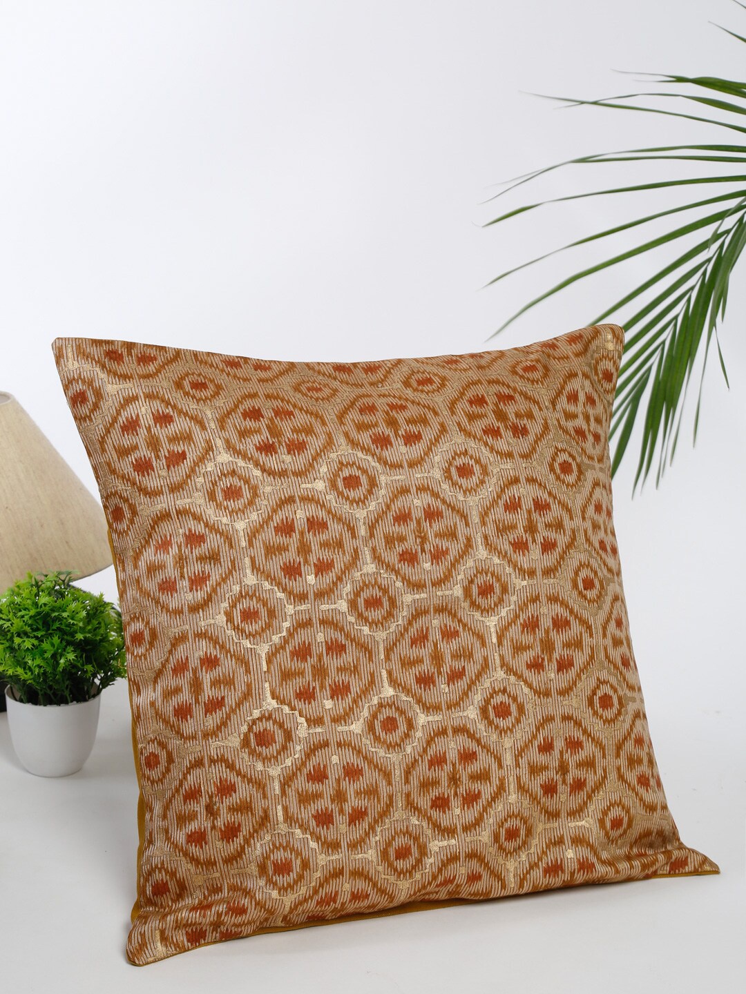 

Fabindia Brown & Orange Ethnic Motifs Square Cushion Covers