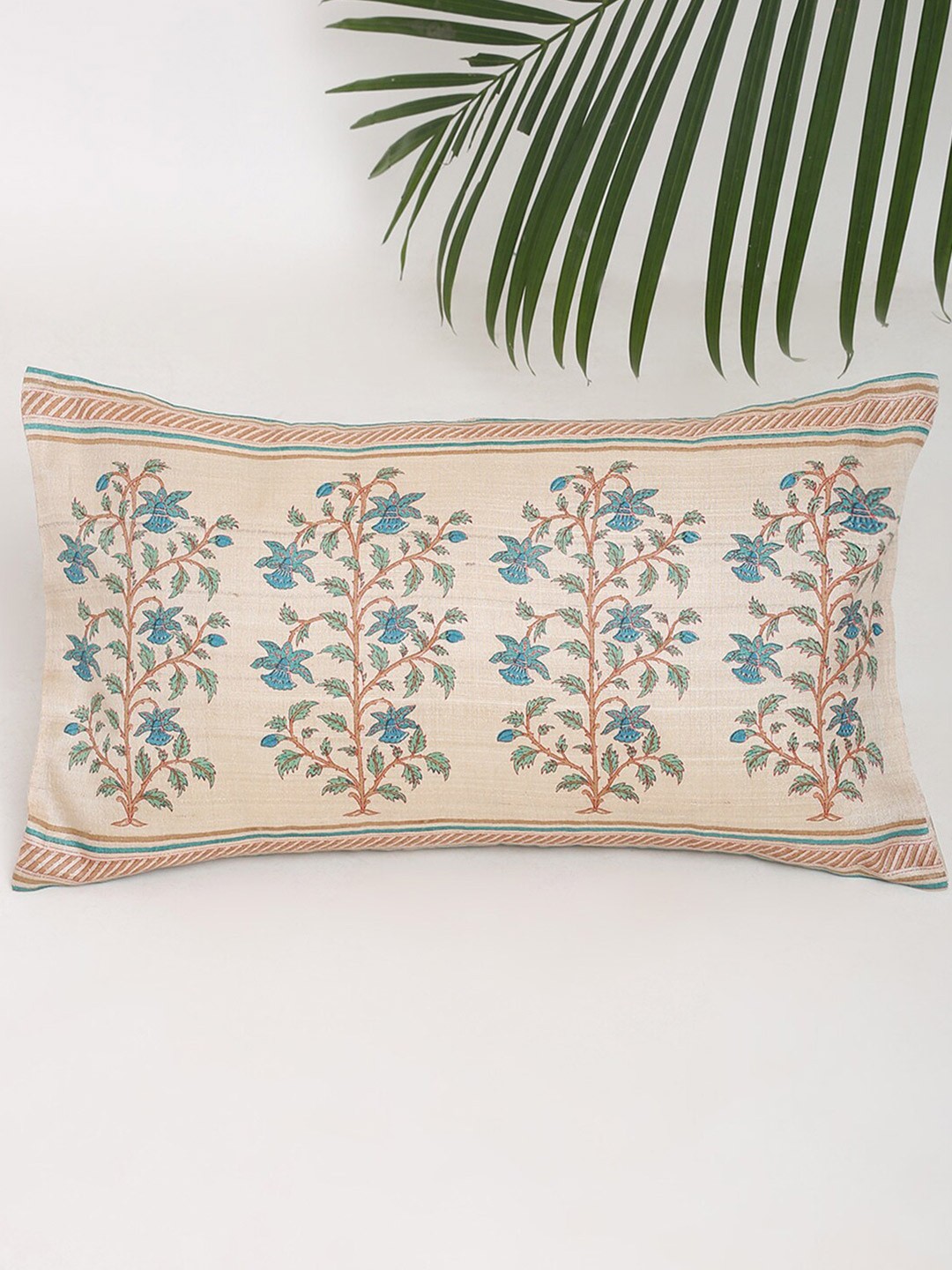 

Fabindia Teal & Beige Ethnic Rectangle Cushion Covers