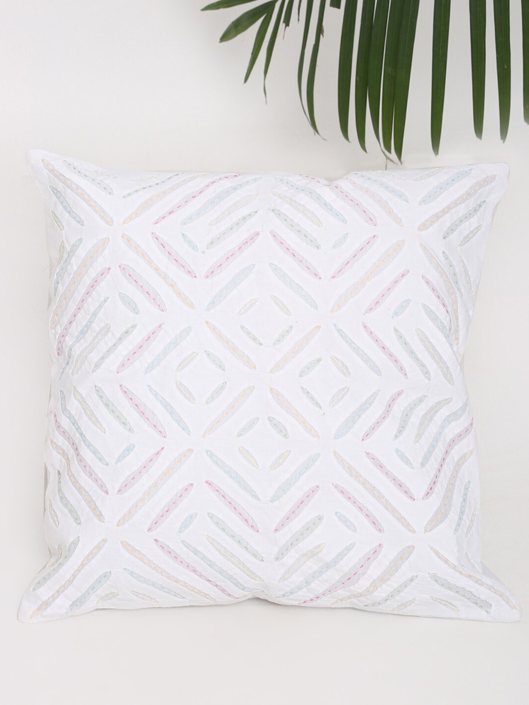 

Fabindia Off White & Pink Geometric Square Cushion Covers