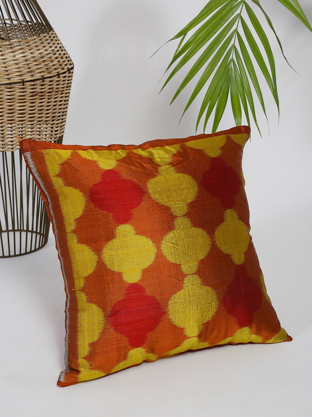 

Fabindia Rust & Gold-Toned Ethnic Motifs Square Cushion Covers