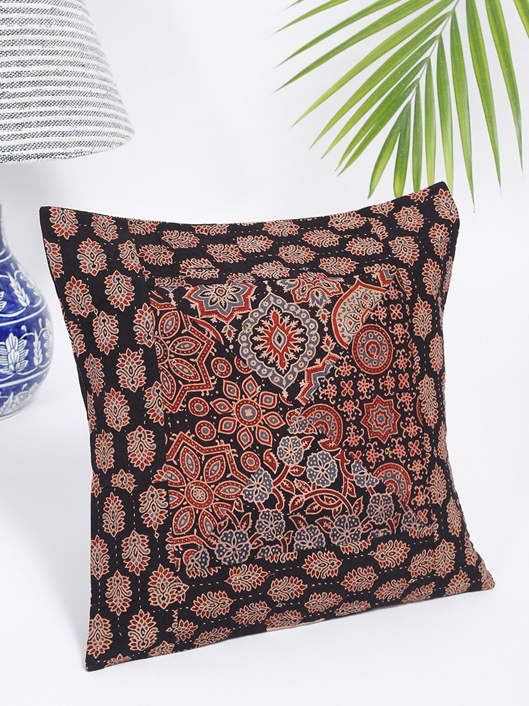 

Fabindia Black & Red Ethnic Motifs Square Cushion Covers