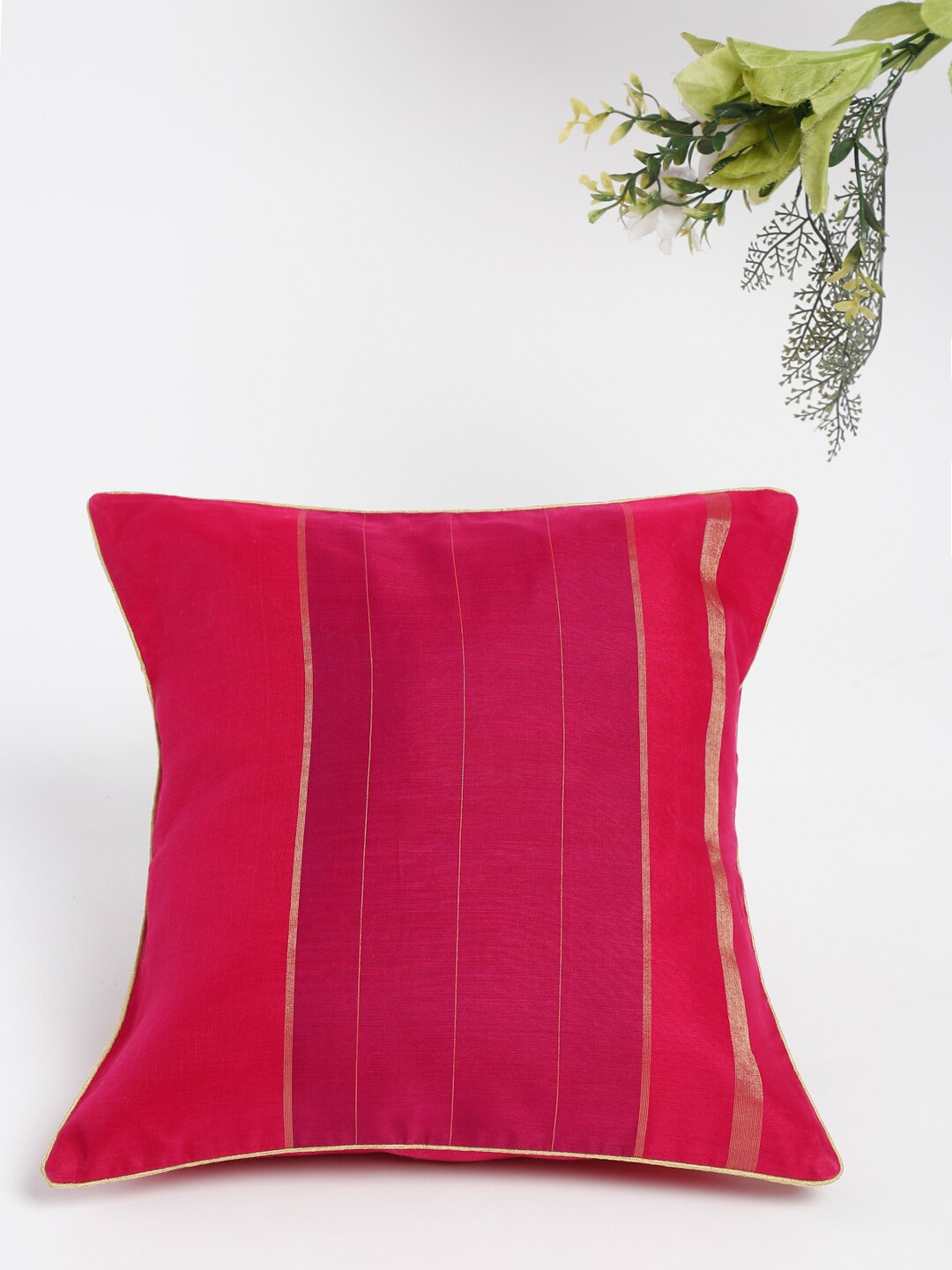 

Fabindia Pink & Red Square Cushion Covers