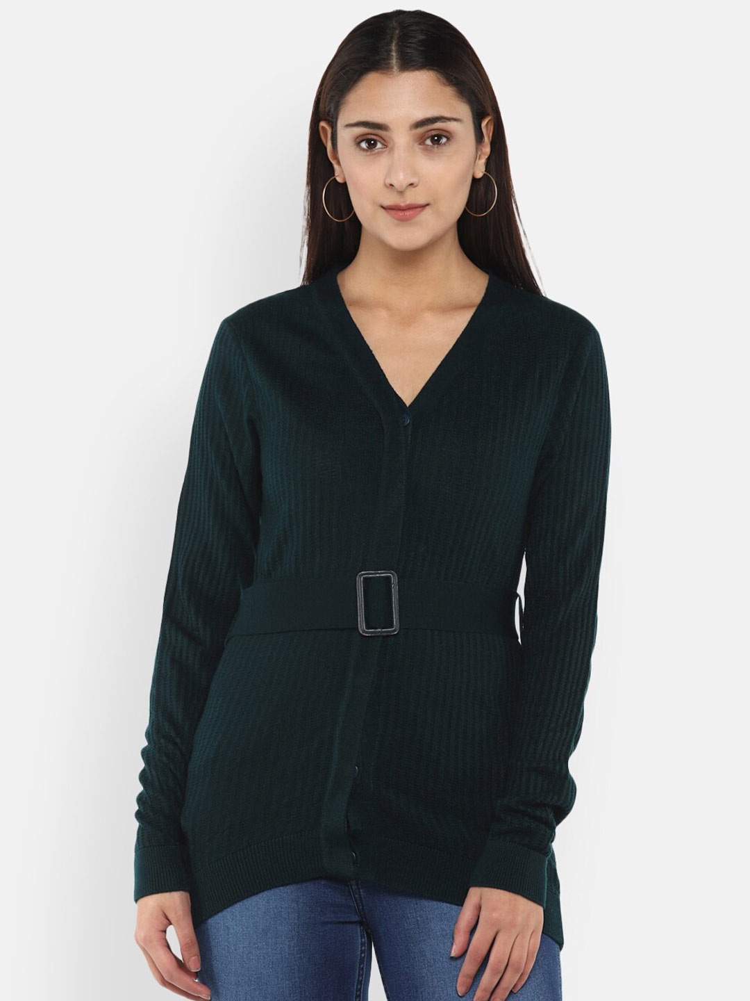 

LAMOURE BY RED CHIEF Women Green Cardigan