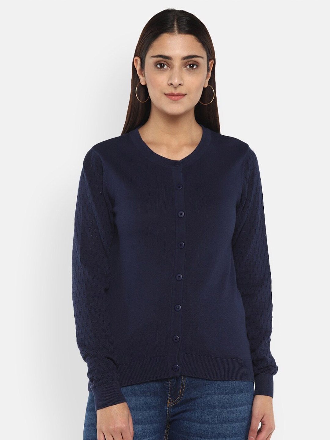 

LAMOURE BY RED CHIEF Women Navy Blue Cardigan