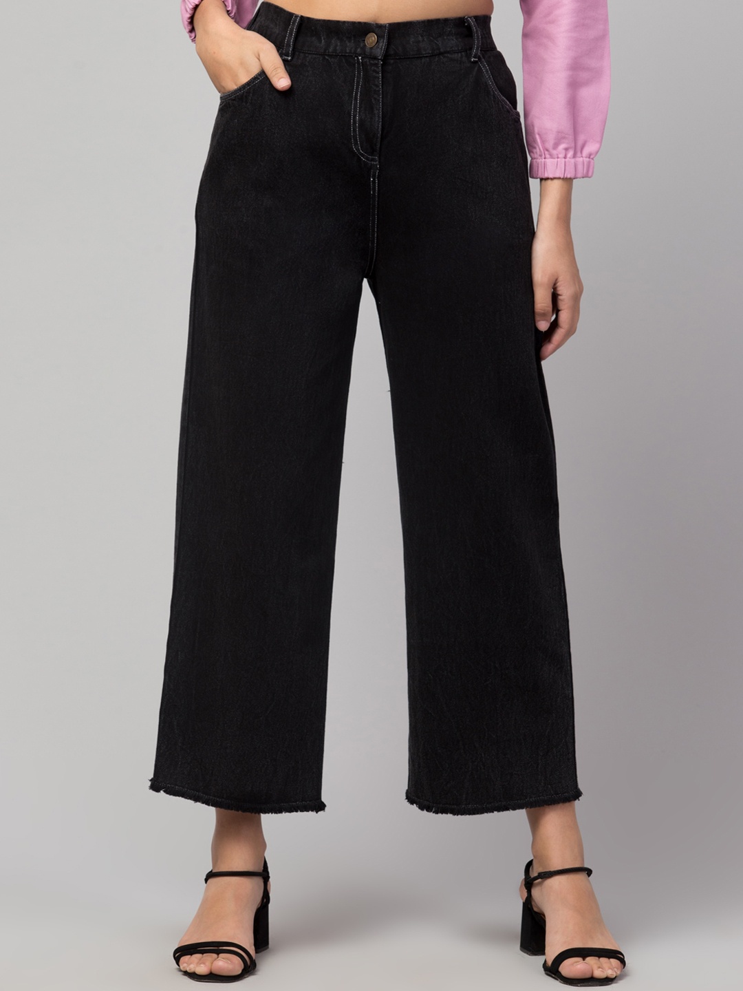 

Orchid Blues Women Black Flared High-Rise Jeans
