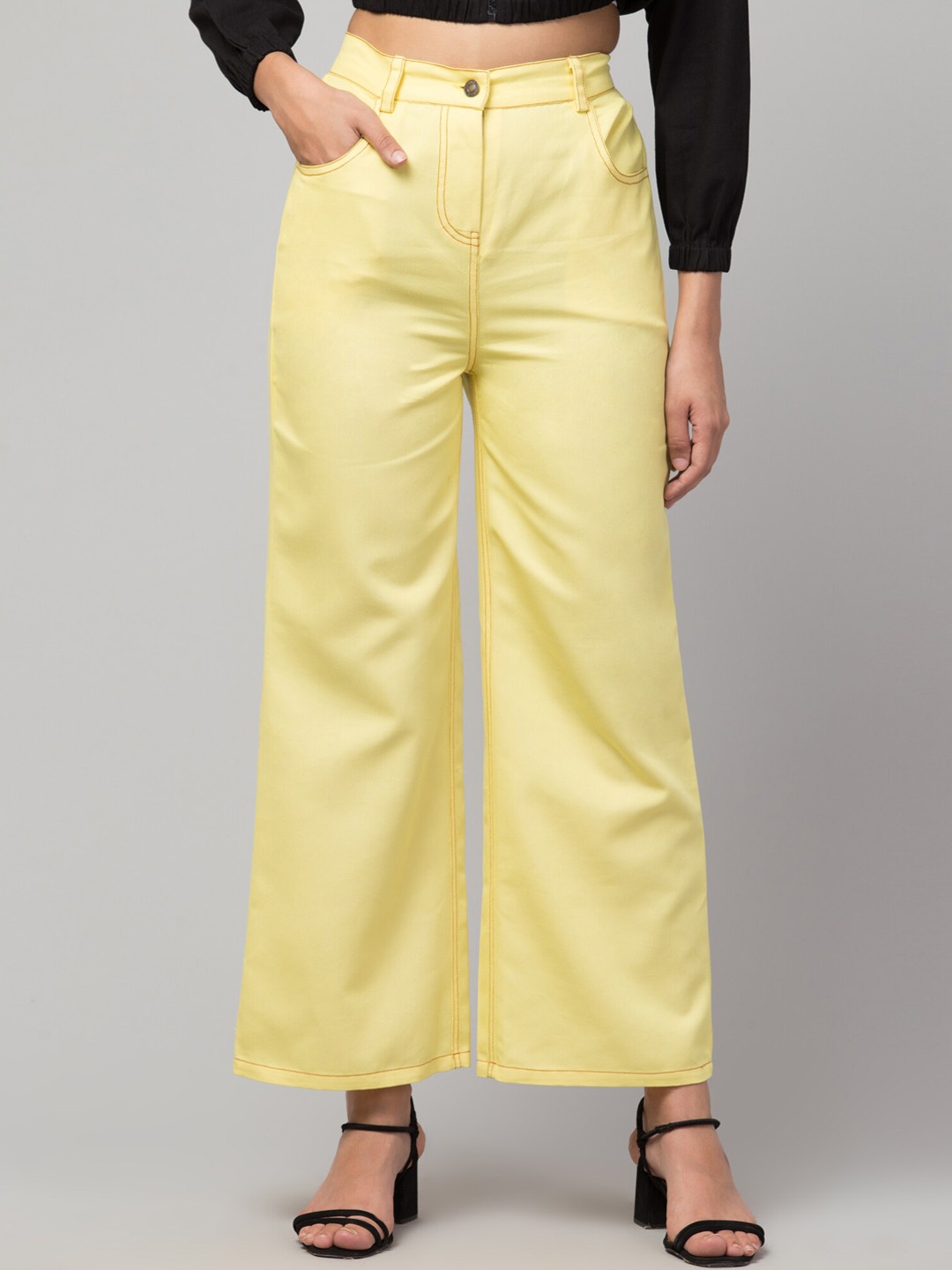 

Orchid Blues Women Yellow High-Rise Jeans