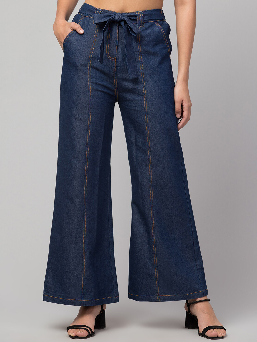 

Orchid Hues Women Blue Flared High-Rise Jeans