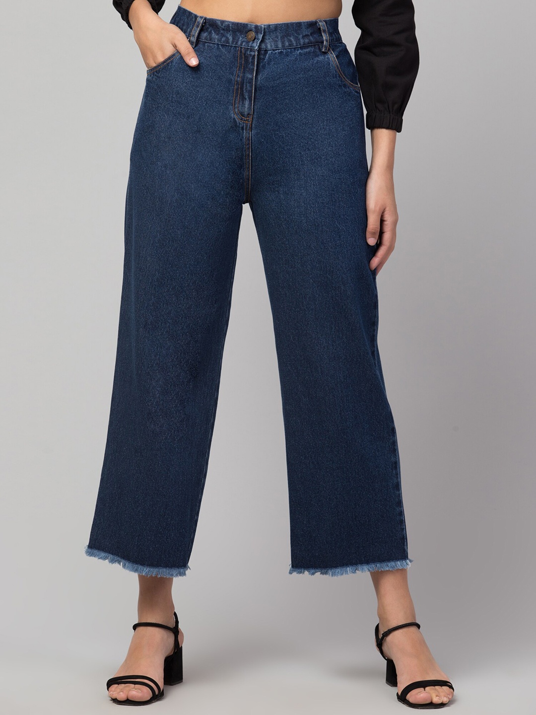 

Orchid Blues Women Blue Flared High-Rise Jeans