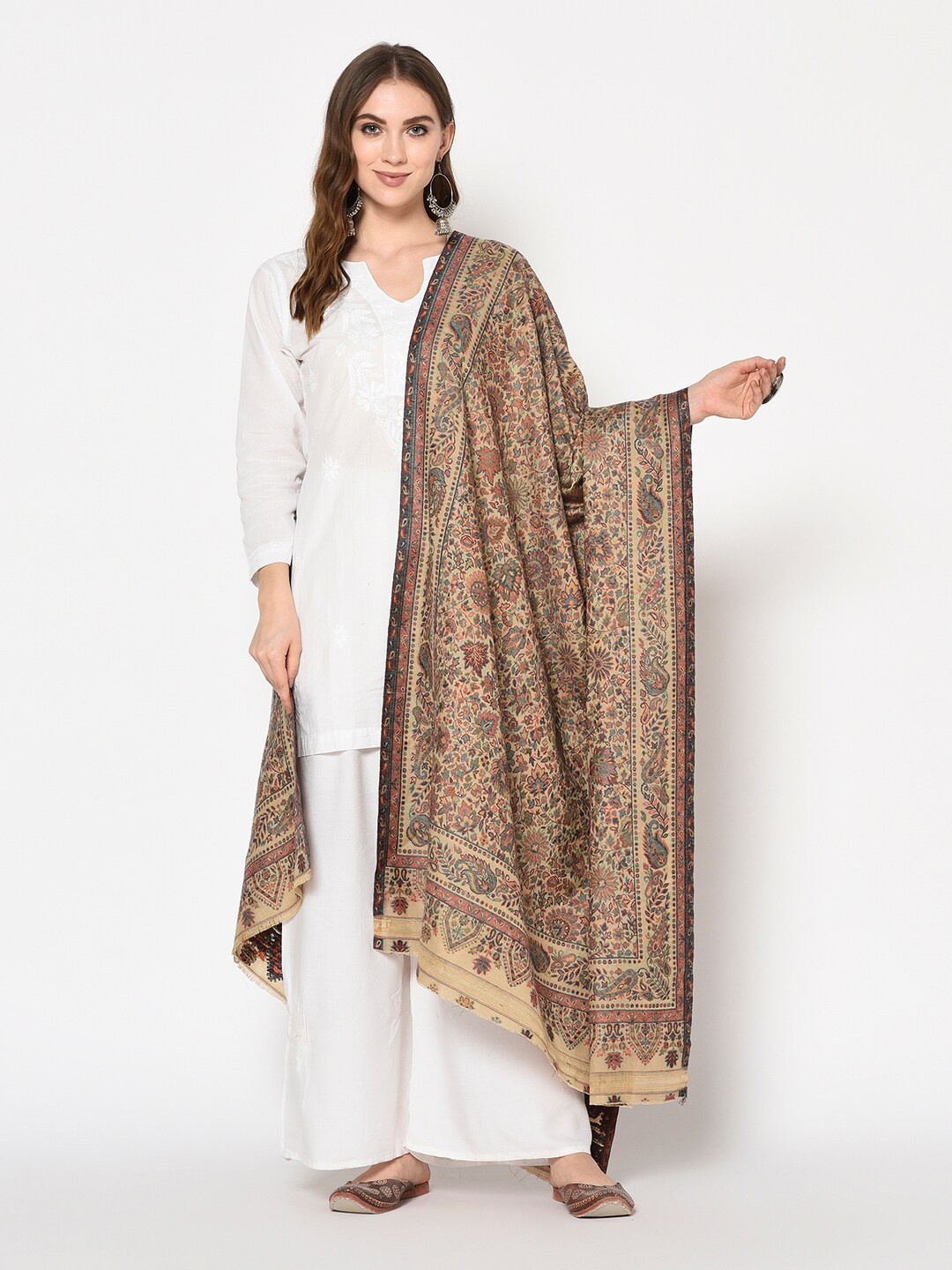

Safaa Women Beige & Grey Woven Design Acrylic Stole