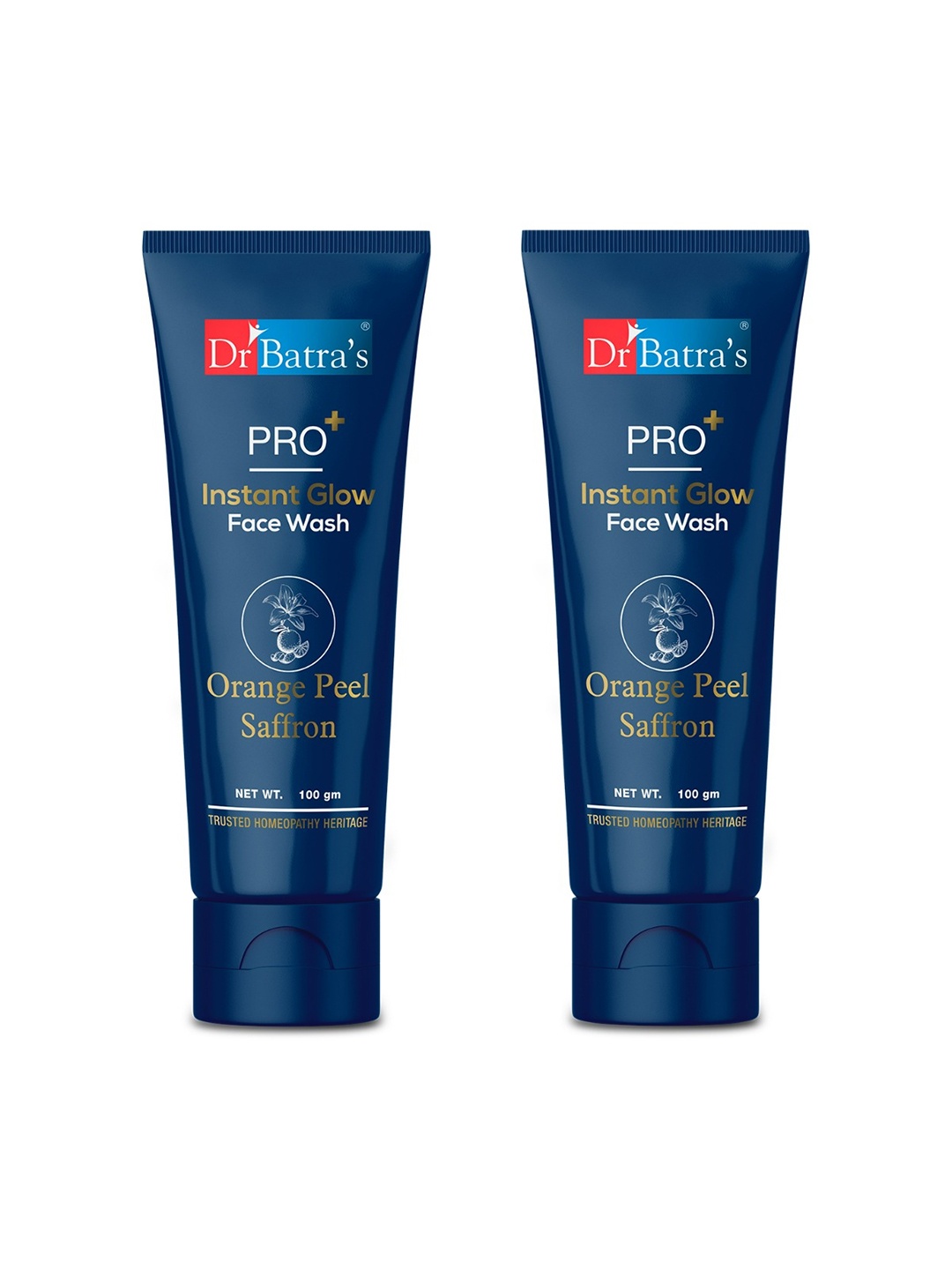 

Dr. Batras Set Of 2 PRO+ Instant Glow Face Wash With Orange Peel & Saffron - 100g Each, Transparent