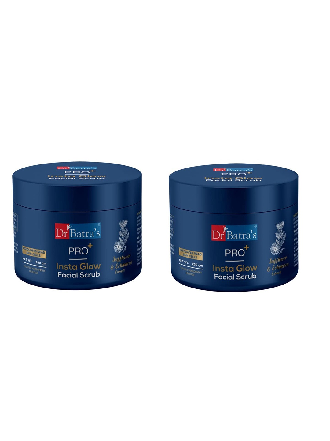 Dr. Batras Set Of 2 PRO+ Insta Glow Facial Scrub - 250 g Each, Blue