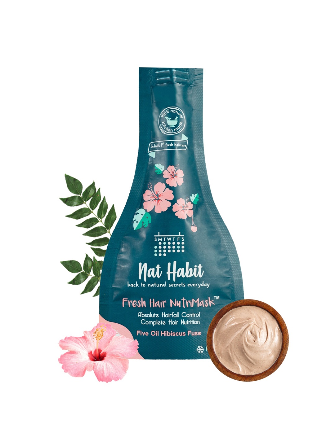 

nat Habit 5-Oil Hibiscus Fresh Hair Mask - Hair Growth & Smoothening - 40 g, Mustard